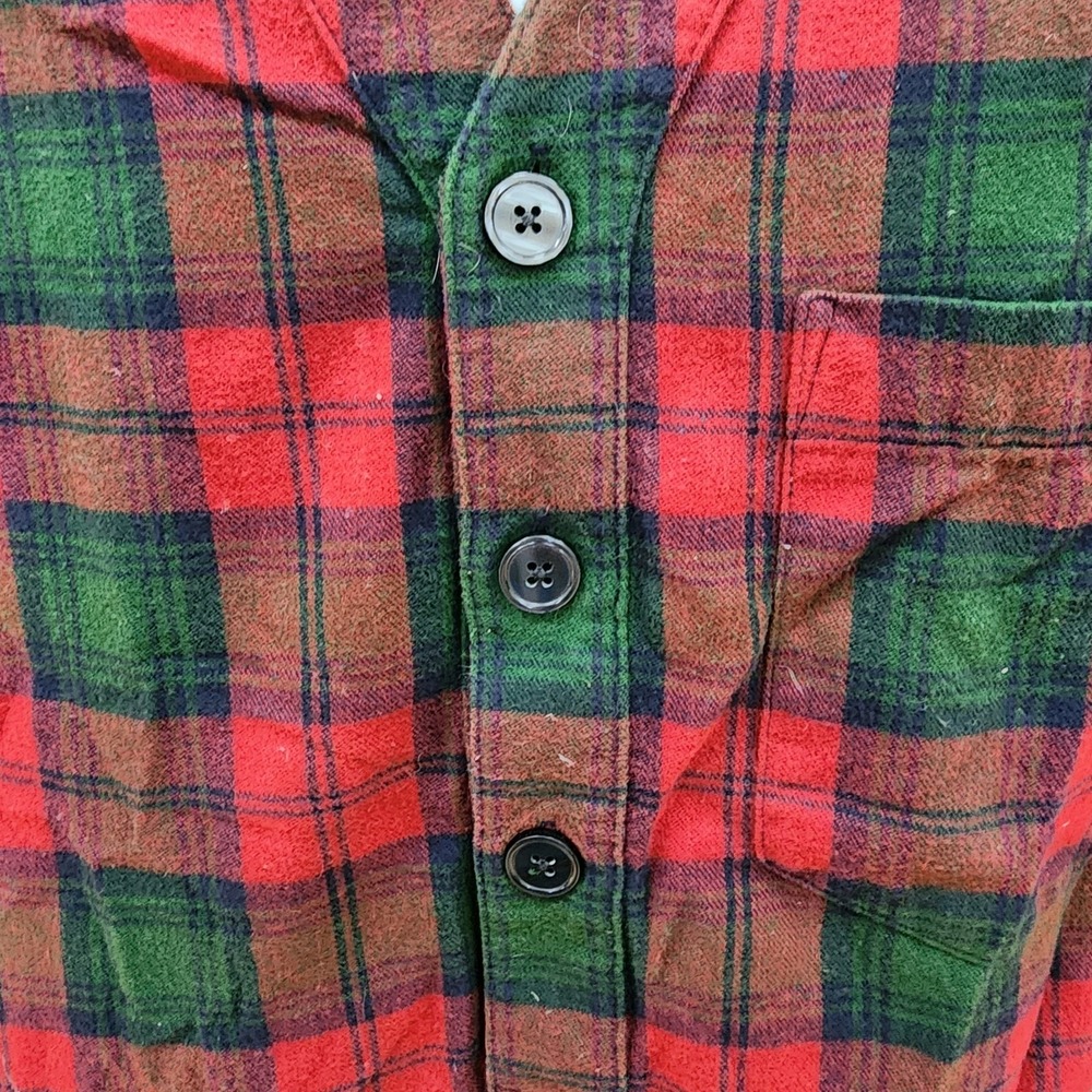 Vintage L.L. Bean Men's Plaid Sleep Shirt Nightgown Large Reg Cotton 1994 - Picture 3 of 5